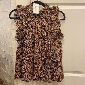 Ulla Johnson Tilda top in leopard NWT